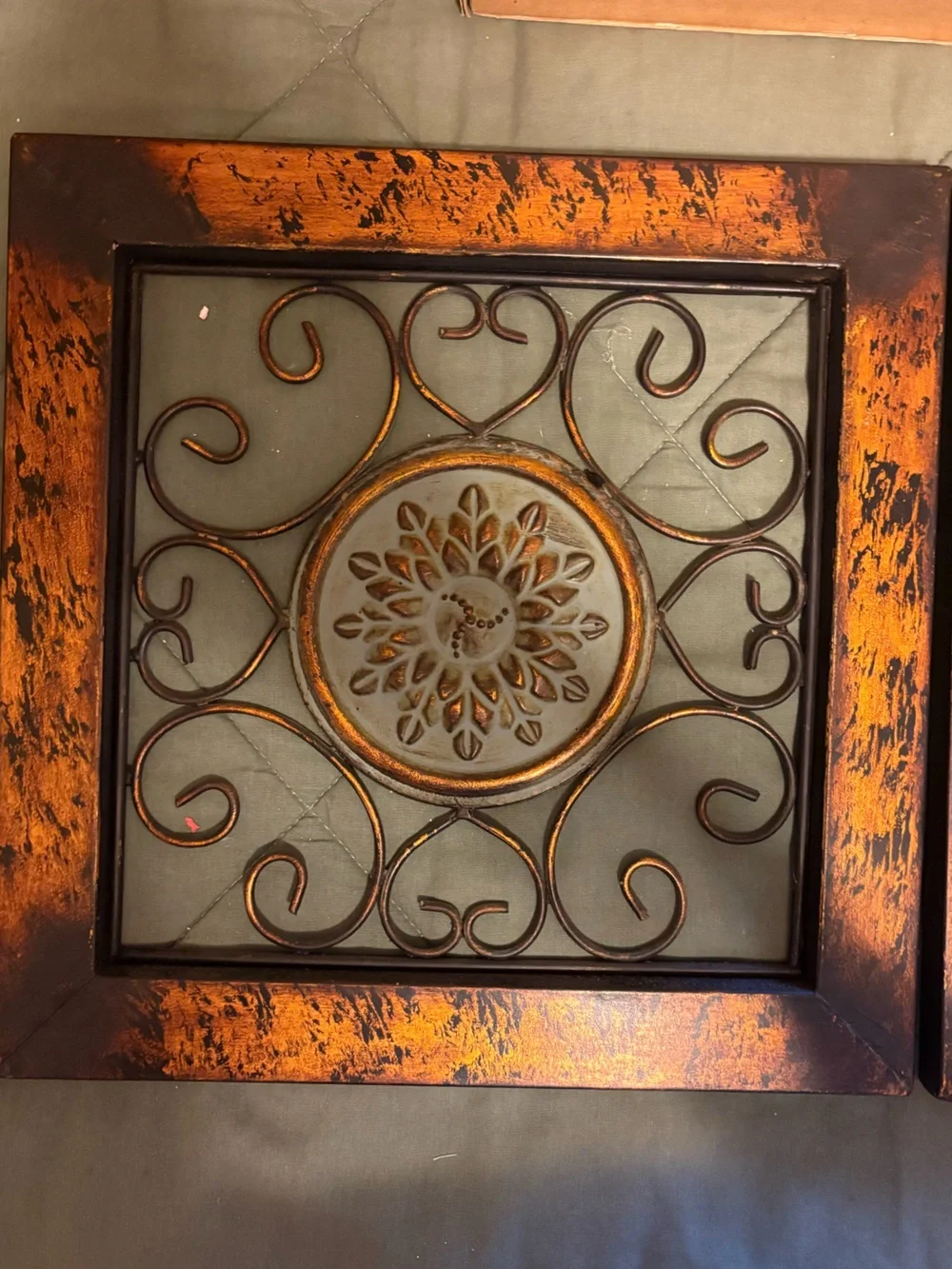 Copper and Black Ornamental Wall Decor Panel - set of 2